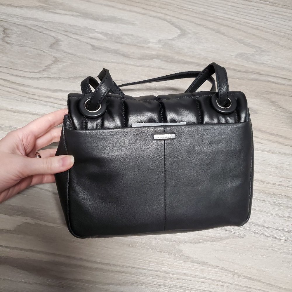 Vince Camuto Black Quilted Leather Shoulder Bag